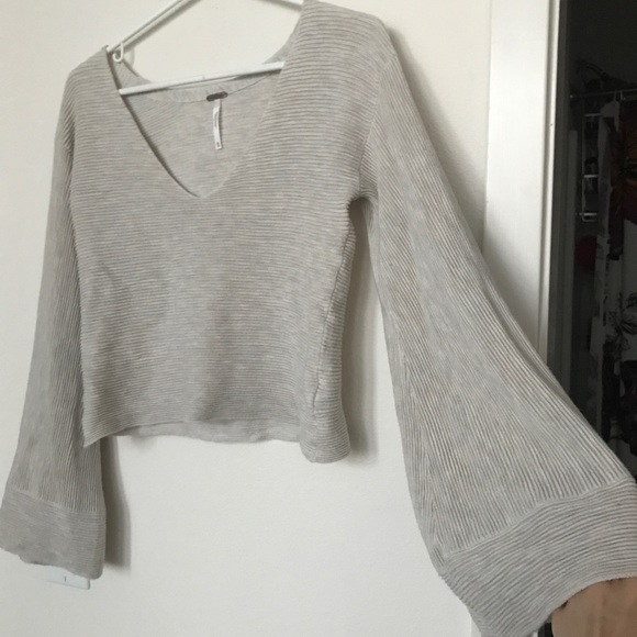 Free People Starman Ribbed Knit Pullover belle sleeves - Picture 5 of 6